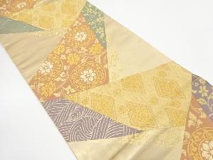 アンティーク 花更紗模様織り出し袋帯(着用可)